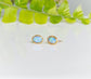 Light blue Australian Opal stud earrings on 14k gold filled posts, perfect for brides and special gifts.