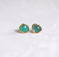 Natural Emerald stud earrings in 18k gold, featuring unique Rose cut faceted stones, perfect for gifts and bridal wear.