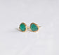 Natural emerald stud earrings in 18k gold, featuring rose cut faceted emeralds, perfect for gifts and bridal wear.