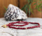 Handmade ruby beaded necklace featuring deep pink natural Ruby beads, perfect for bridal outfits or as a Mother's Day gift.