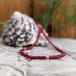 Handmade ruby beaded necklace featuring dark pink natural Ruby beads, an elegant jewelry piece for any occasion.
