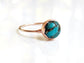 Natural 10mm turquoise ring on a gold-filled band, showcasing unique gemstone variations and handmade craftsmanship.
