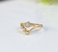 Raw diamond chevron wedding ring set in 18k gold, showcasing unique handmade design with ethically sourced diamonds.