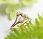 Raw diamond chevron wedding ring set with uncut diamonds and 18k gold bands, handcrafted and ethically sourced.