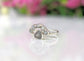 Handcrafted Raw diamond Chevron wedding ring set featuring silver-grey diamonds on a polished sterling silver band.