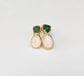 Dainty raw Emerald and Opal stud earrings with gold accents, perfect for bridal or everyday elegance.