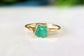 Handcrafted raw Emerald ring on 14k Gold filled band, May birthstone jewelry design.
