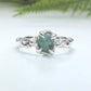 Raw Montana Sapphire engagement ring in solid 14k gold with an organic textured band