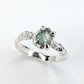 Raw Montana Sapphire ring in sterling silver with an organic molten band, perfect for unique engagement or September birthstone.