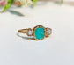 Raw Peruvian Opal and diamond ring in solid 14k gold, handcrafted engagement ring with unique design.
