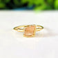 Raw Golden Imperial Topaz ring in gold setting, perfect for gifts and special occasions like birthdays and anniversaries.