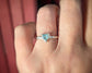 Solid silver ring featuring a trilliant shape aquamarine gemstone, showcasing unique handcrafted design.
